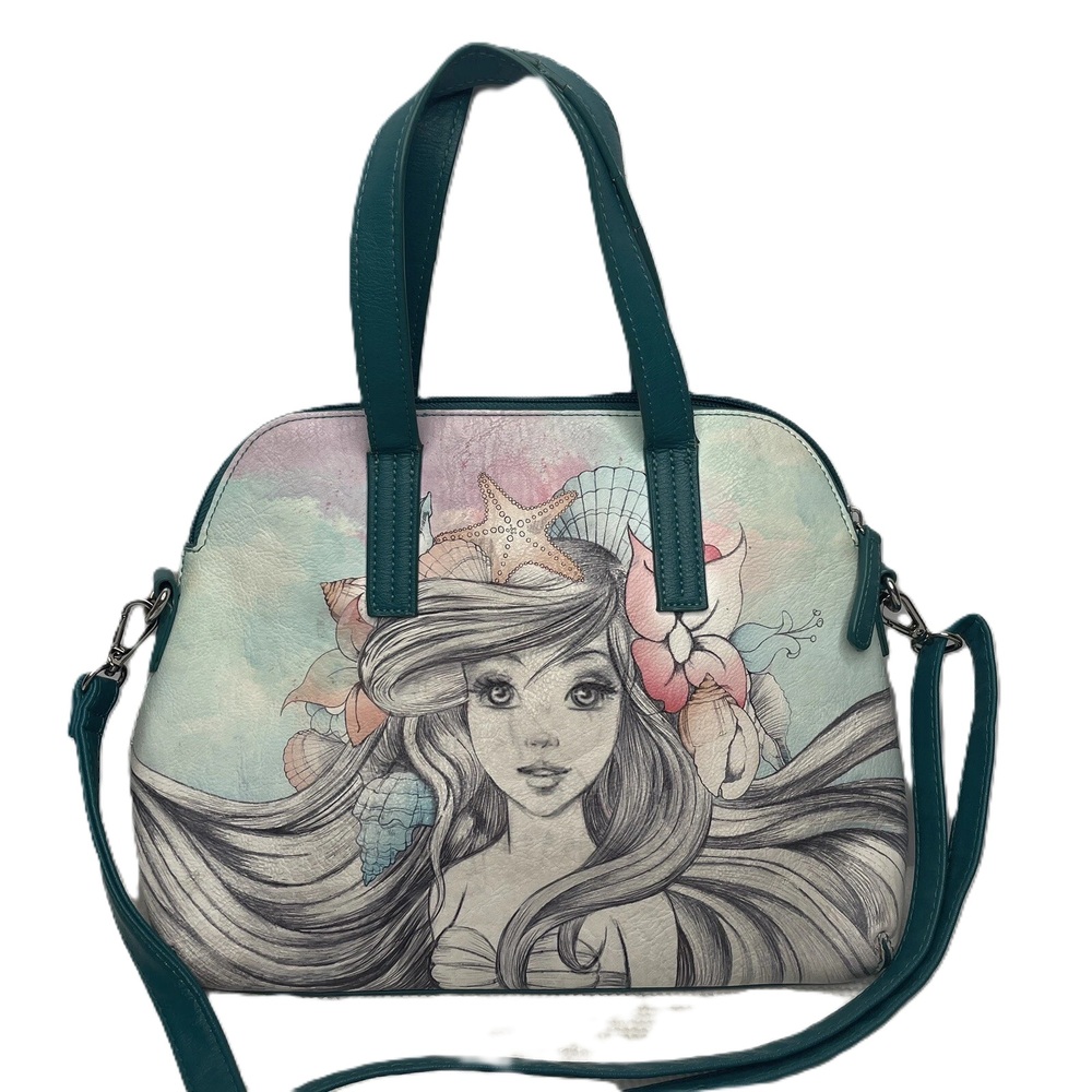 Disney Boutique Satchel Purse Ariel Little Mermaid Faux Leather Sold Out Retired